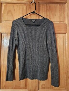 George Women's Ribbed Crewneck Sweater - Gray